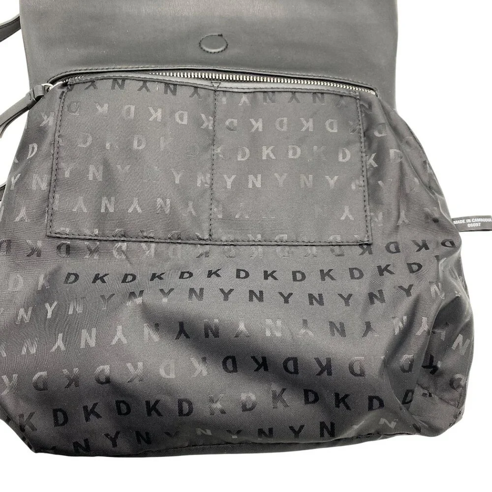 DKNY Tilly vegan leather backpack Logo embossed‎ Black City Career Travel